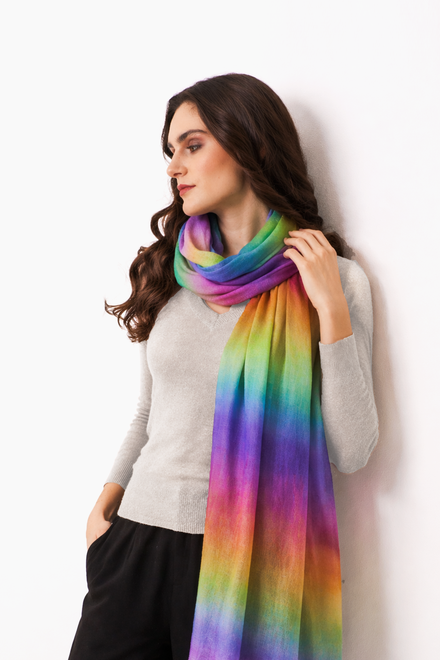 Magnetic Sky Silk Cashmere Scarf