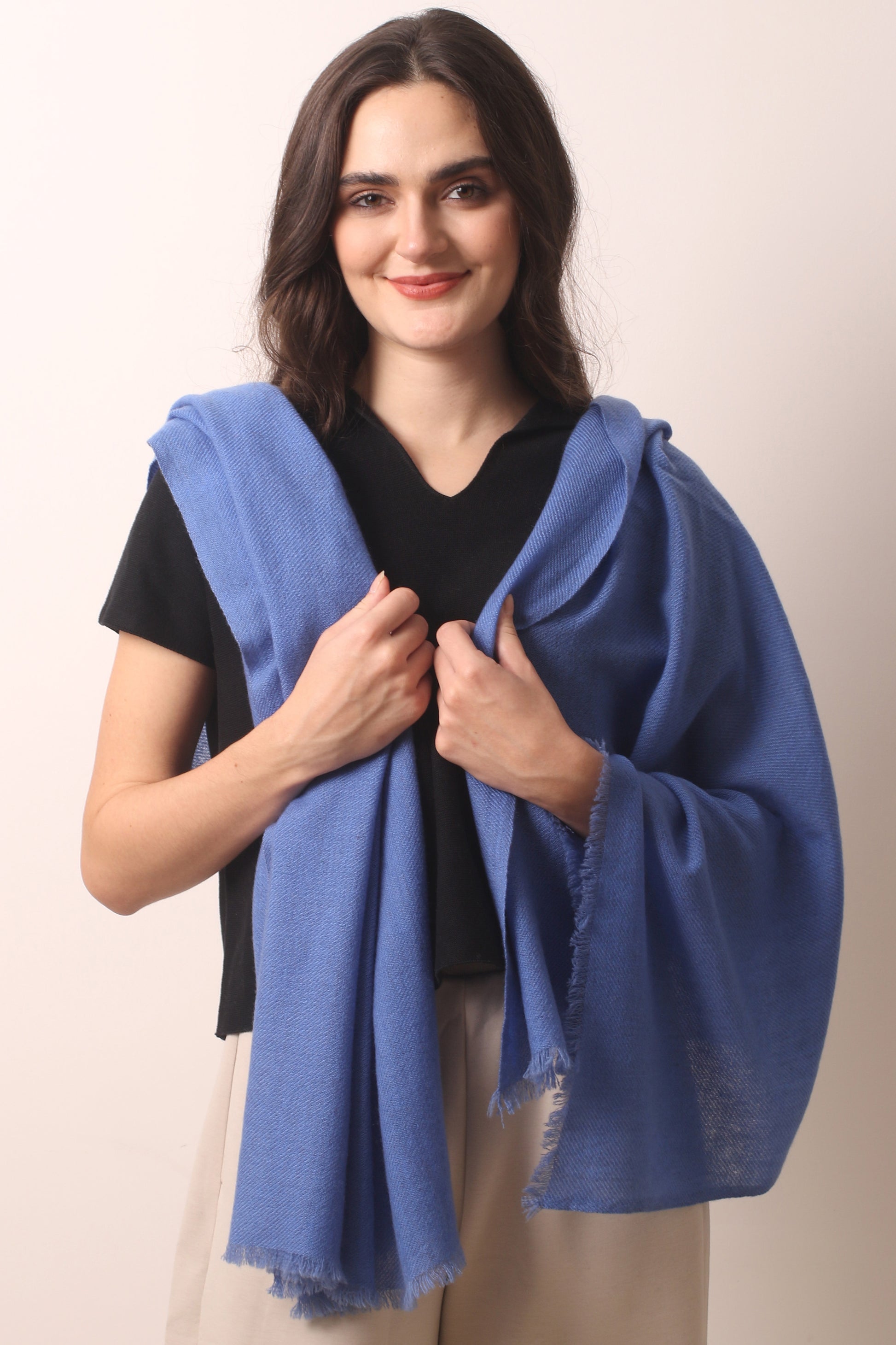 Marlin blue Felted Cashmere Scarf- Pashma Women's