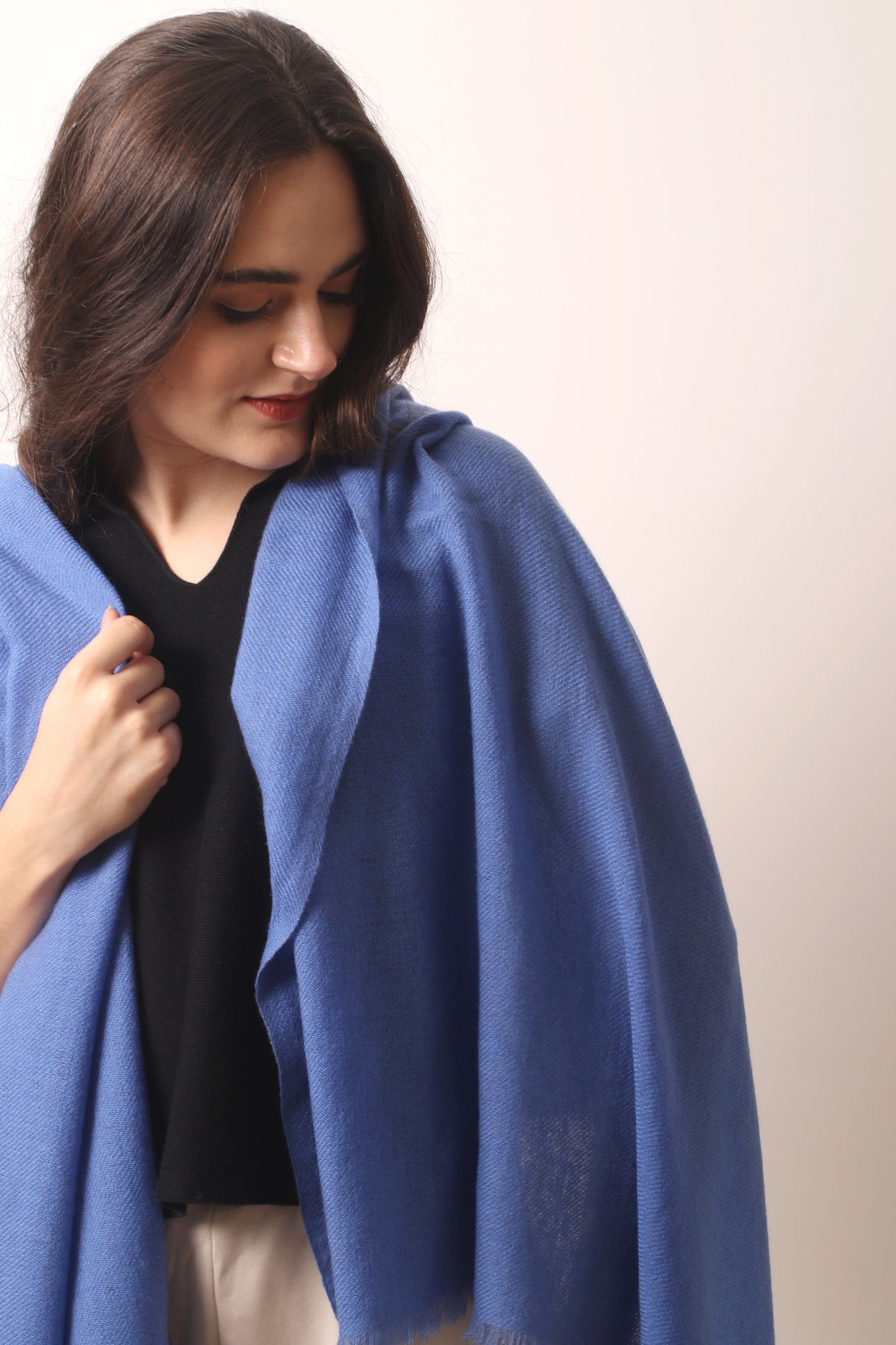 Marlin blue Felted Cashmere Scarf 2- Pashma Women's