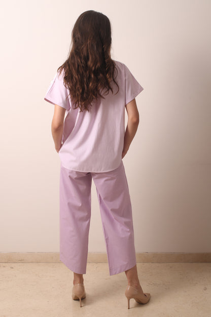 Mauve Appliqué Cotton Co-Ord Set 3- Pashma Women's