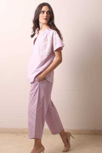 Mauve Cotton Pant 1- Pashma Women's