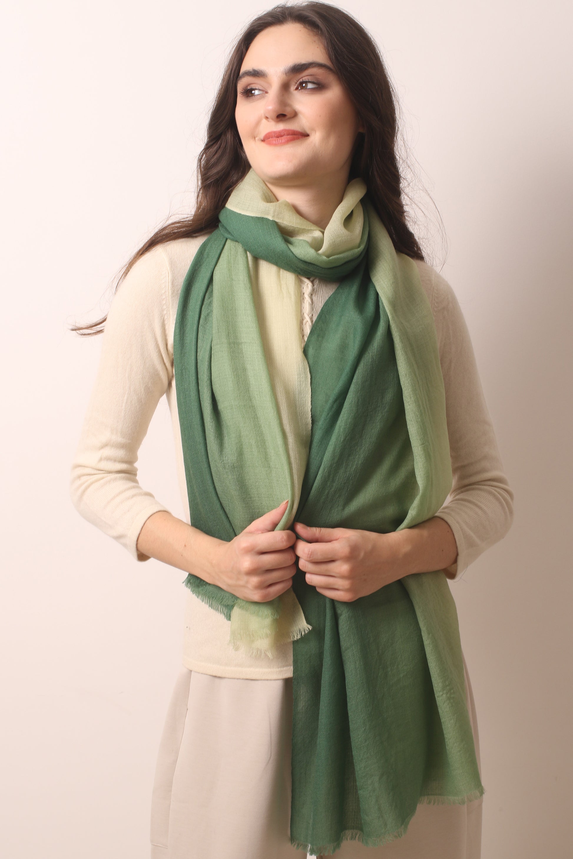 Mint Ombre Diamond Cashmere Scarf- Pashma Women's
