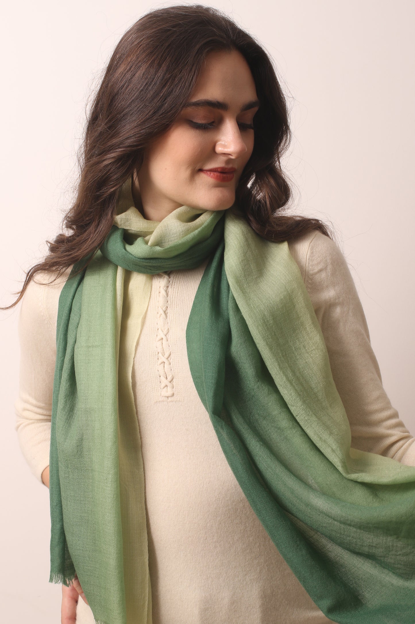 Mint Ombre Diamond Scarf 1 - Pashma Women's