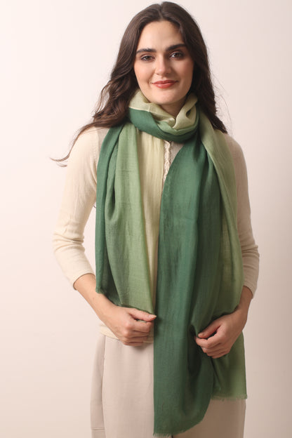 Mint Ombre Diamond Cashmere Scarf 2 - Pashma Women's