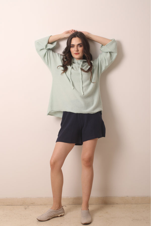 Mint Slushies  Cashmere Hoodie- Pashma Women's