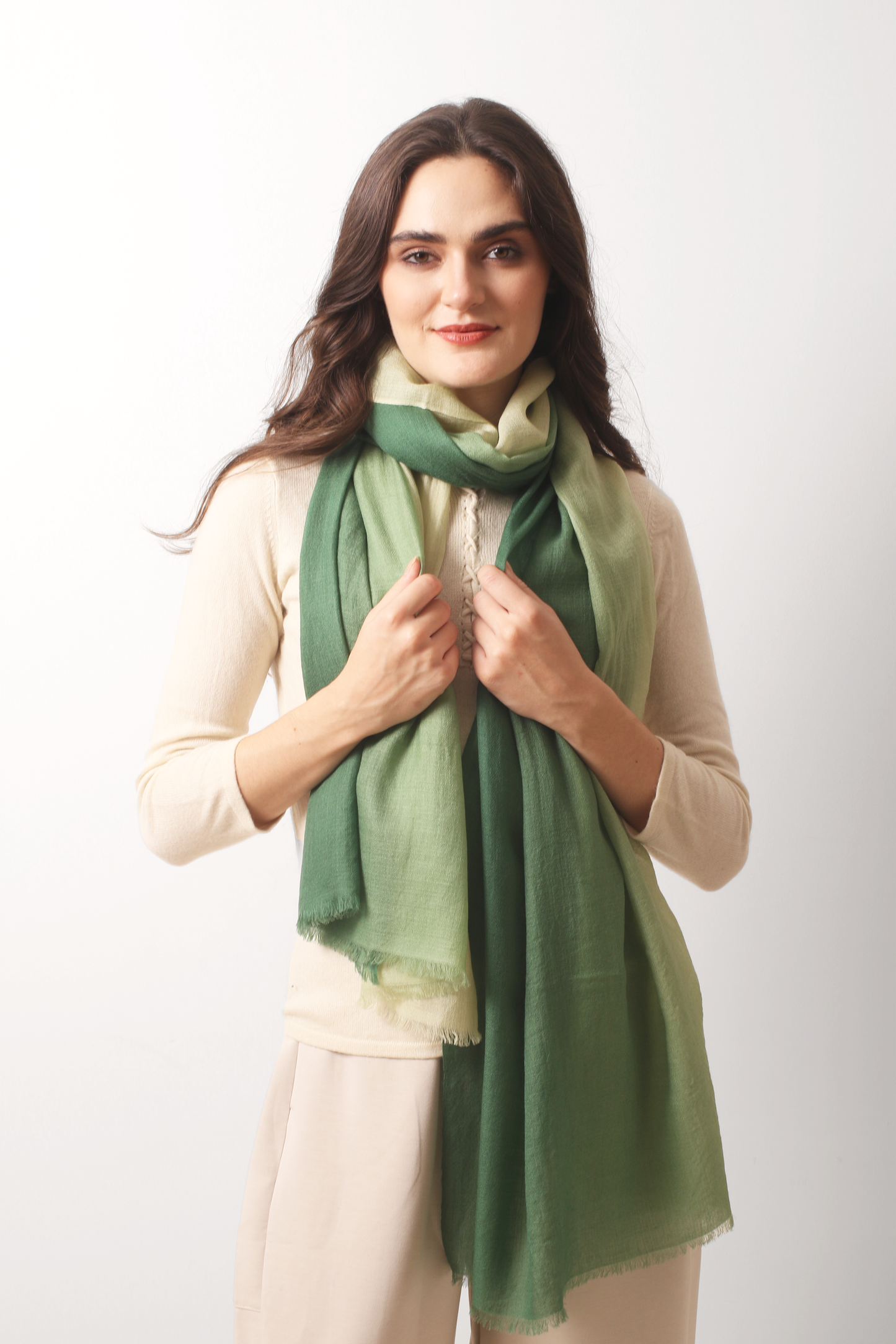 Cherry Wood Ombre Diamond Cashmere Scarf