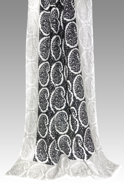 Monochrome Paisley Scarf - Pashma Women's