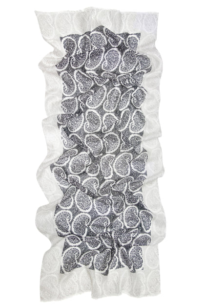 Monochrome Paisley Scarf 1 - Pashma Women's