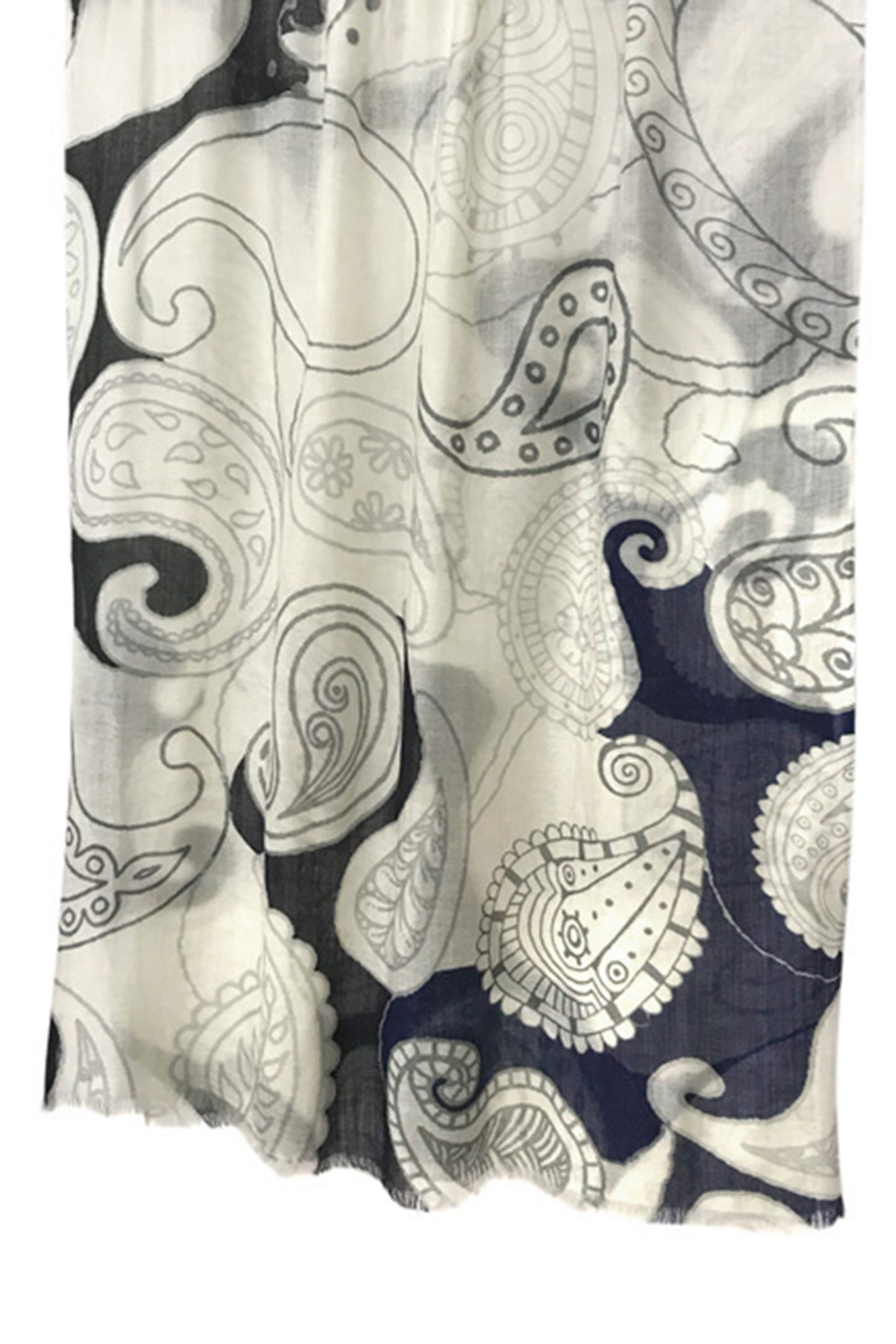 Multicolored Paisley Wool Cashmere Scarf 4- Pashma Women's