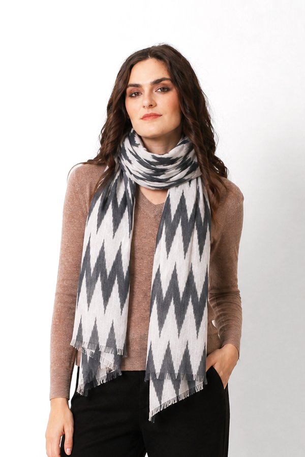 Twilight Ikat Silk Cashmere Scarf