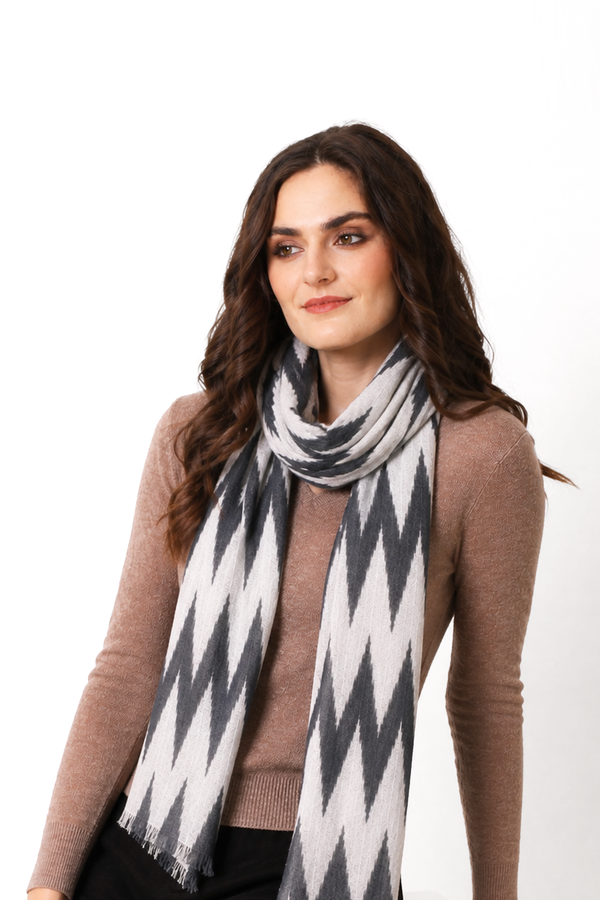 Twilight Ikat Silk Cashmere Scarf