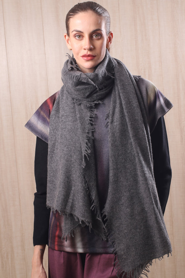 Nimbus Grey Knitted Cashmere Scarf- Pashma Women's
