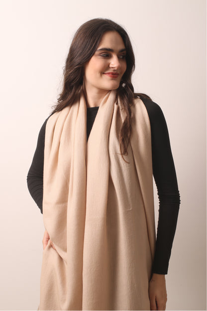 Oatmeal Felted Cashmere Scarf 1- Pashma Women's