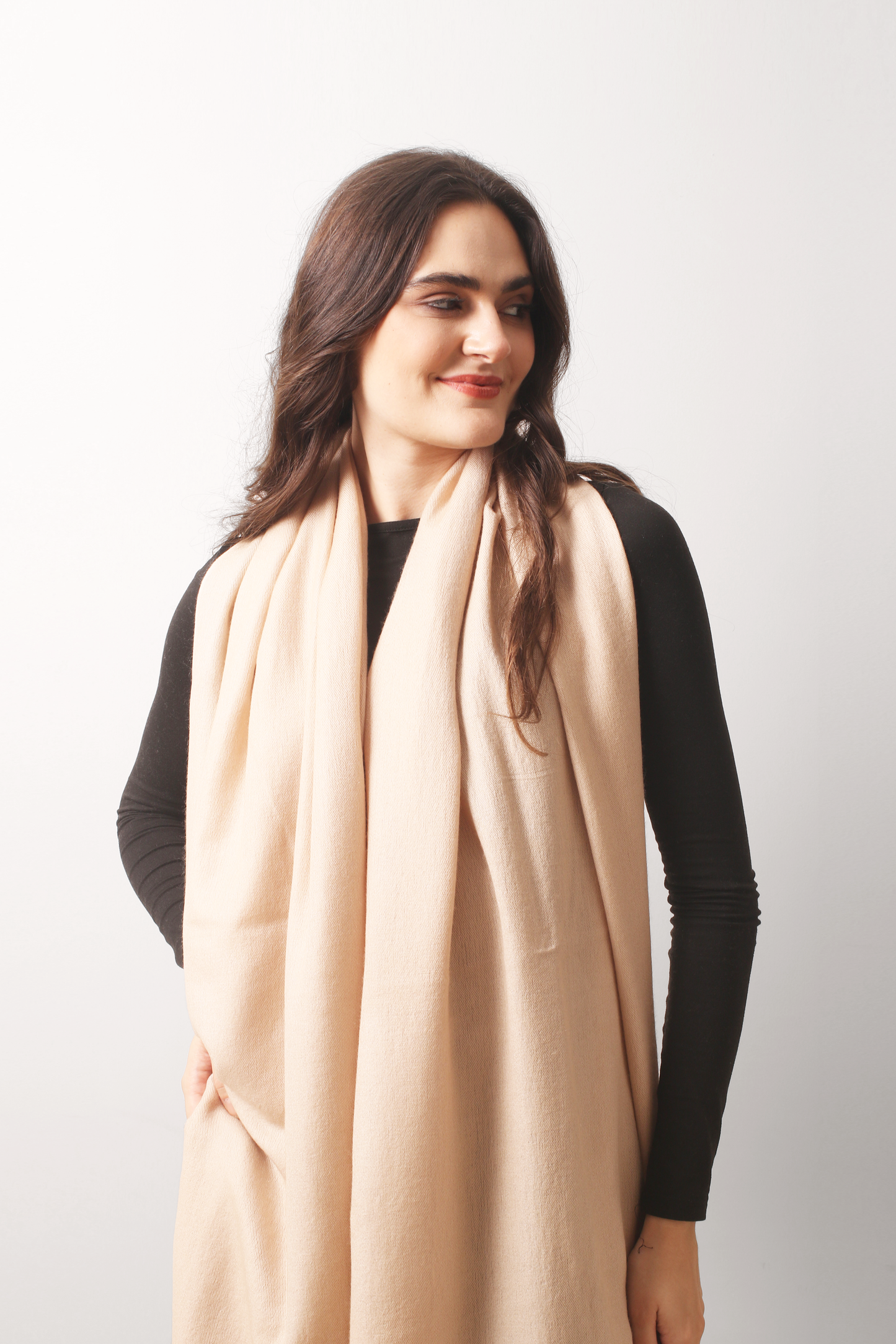 Oatmeal Felted Cashmere Scarf