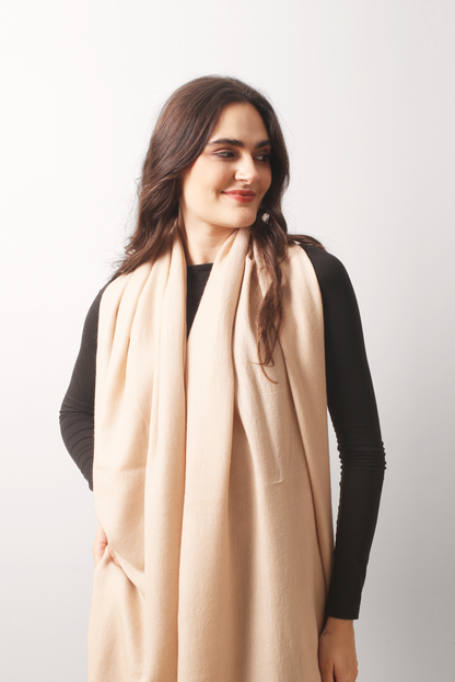 Oatmeal Felted Cashmere Scarf