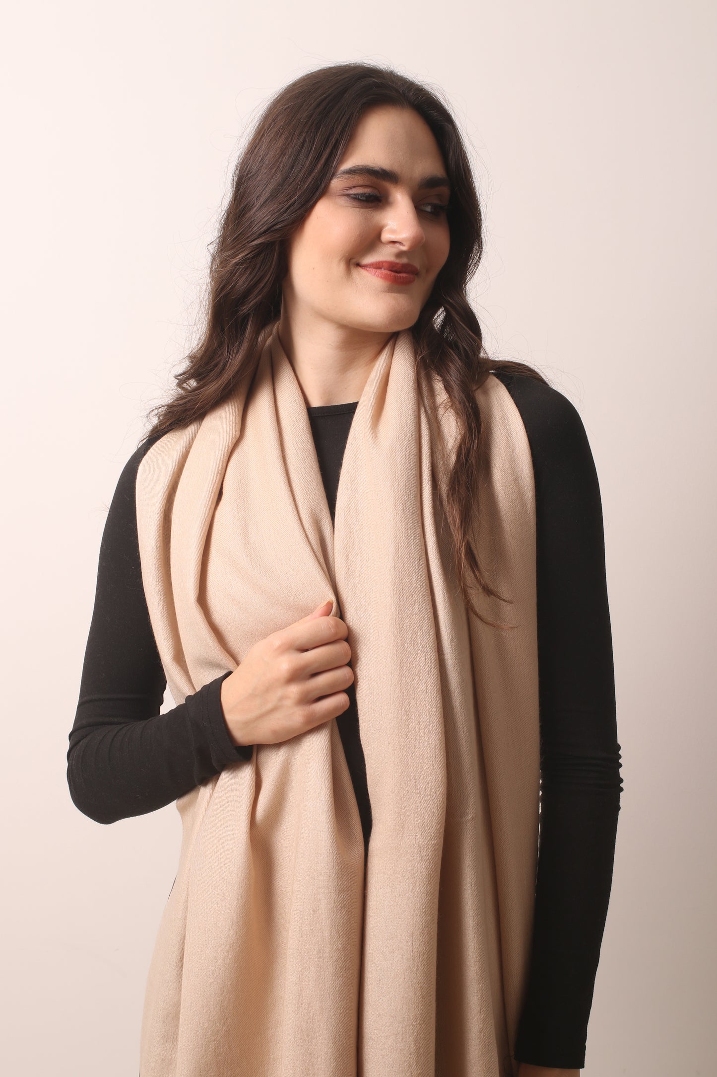 Oatmeal Felted Cashmere Scarf 2- Pashma Women's