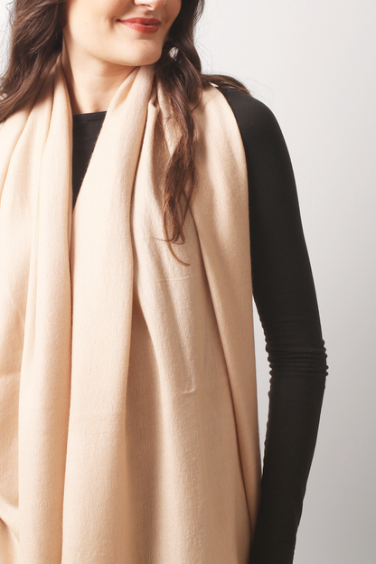 Oatmeal Felted Cashmere Scarf