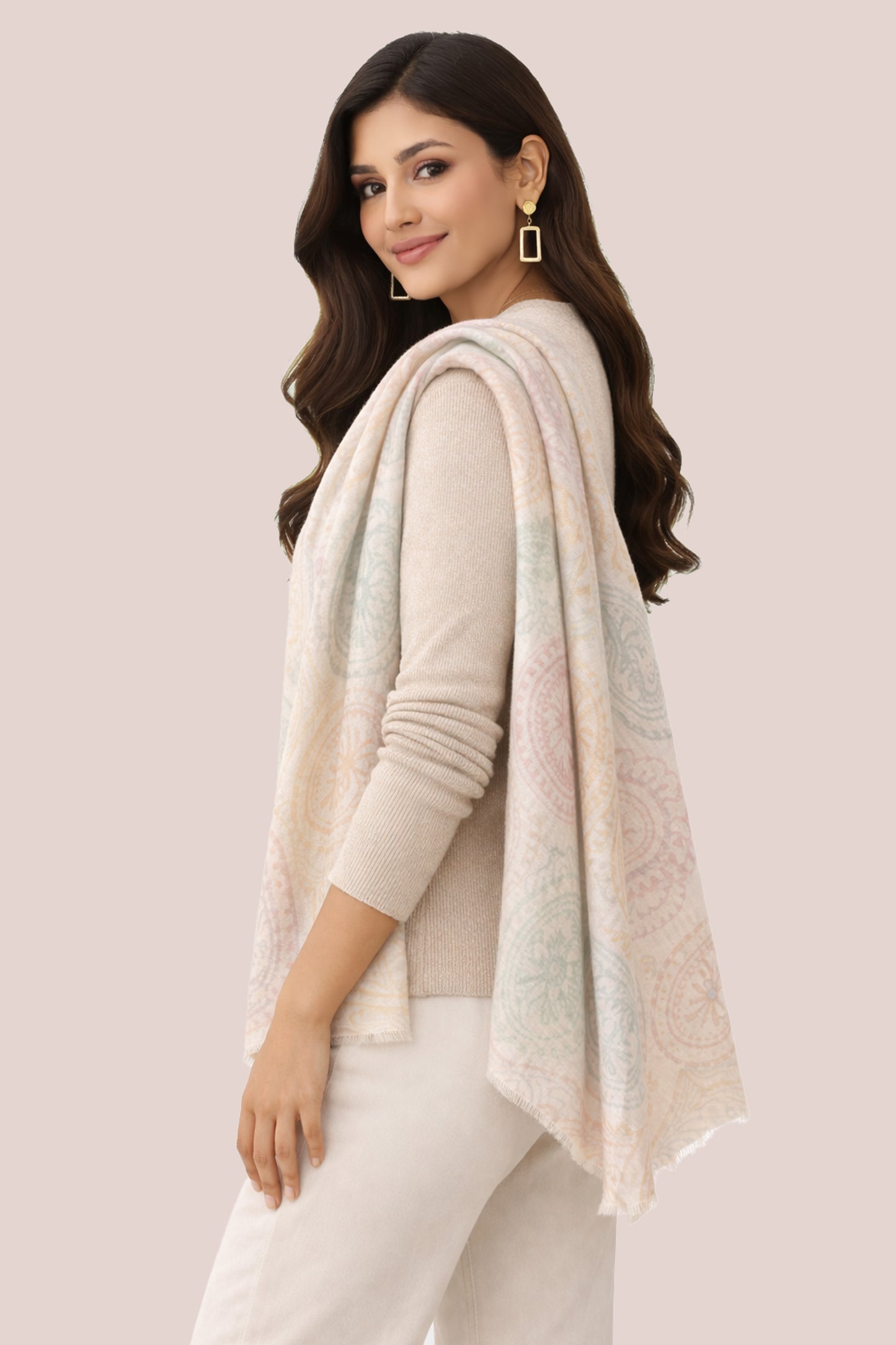 Paisley Wool Cashmere Scarf 2- Pashma Women's