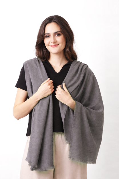 Pewter Felted Cashmere Scarf