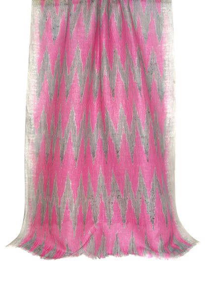Pink Ikat Silk Cashmere Scarf - Pashma Women's