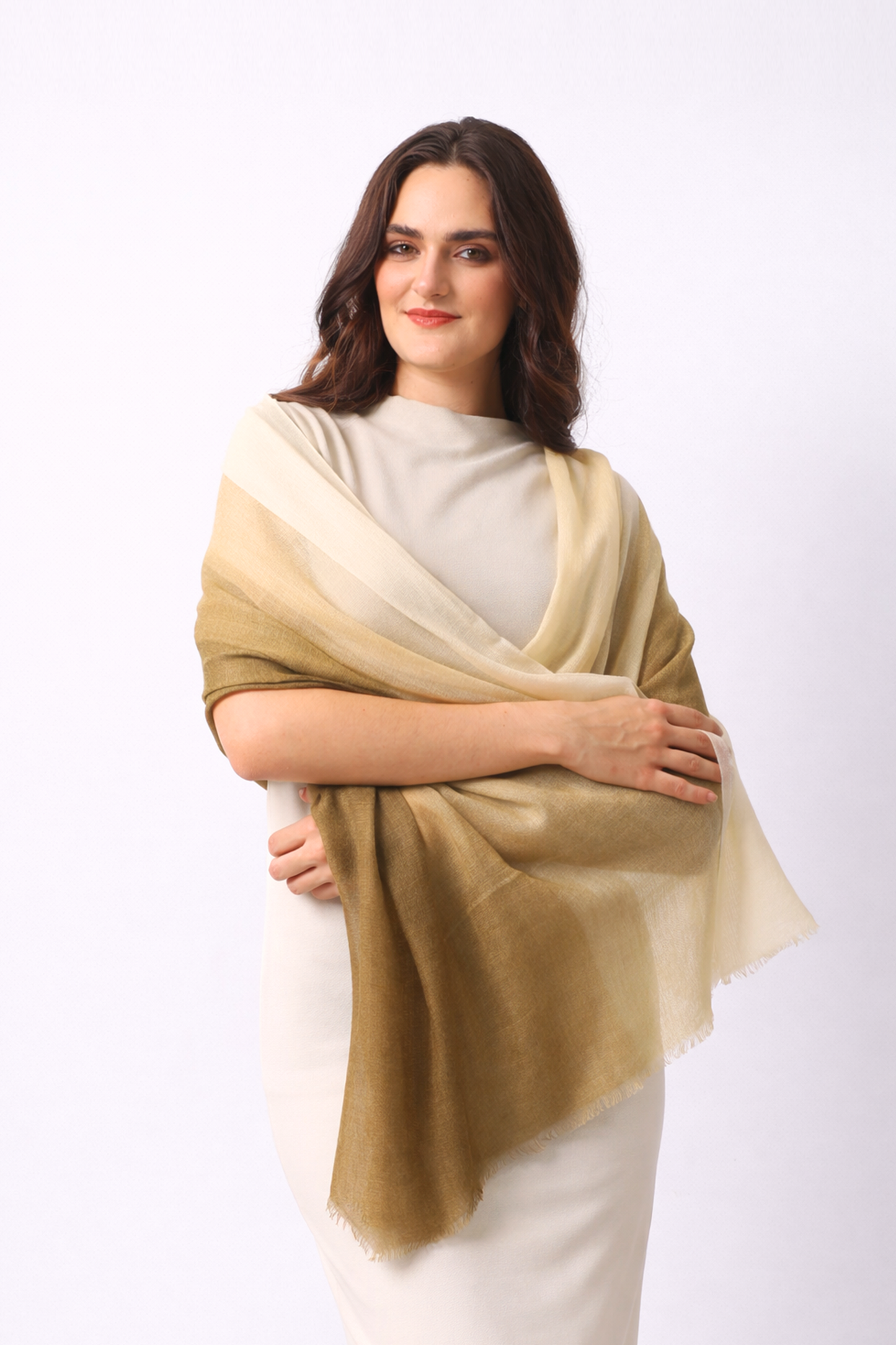 Cherry Wood Ombre Diamond Cashmere Scarf