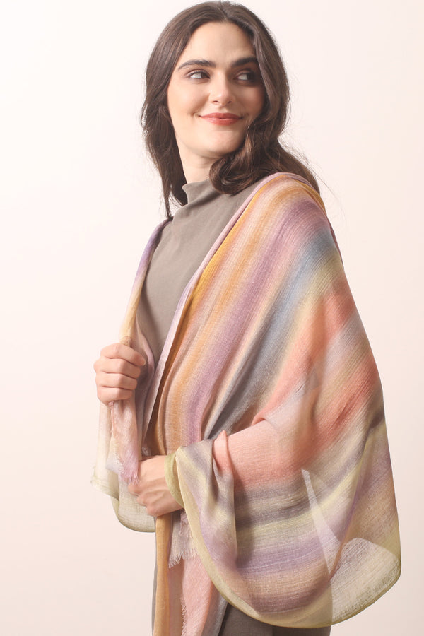 Play of Pastel Silk Cashmere Scarf- Pashma Women's