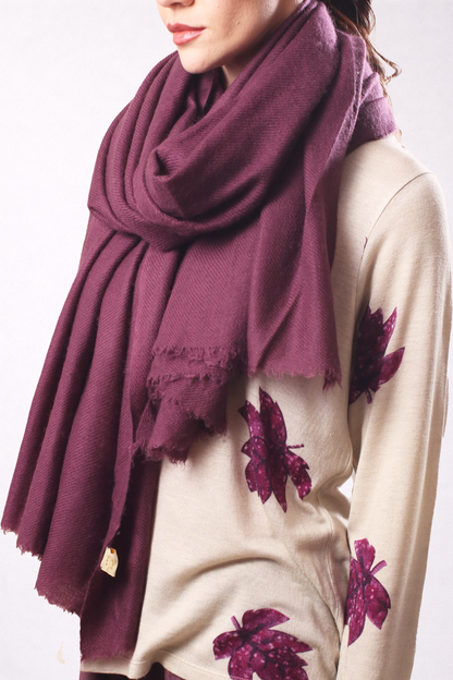 Plum Wine Felted Cashmere Scarf