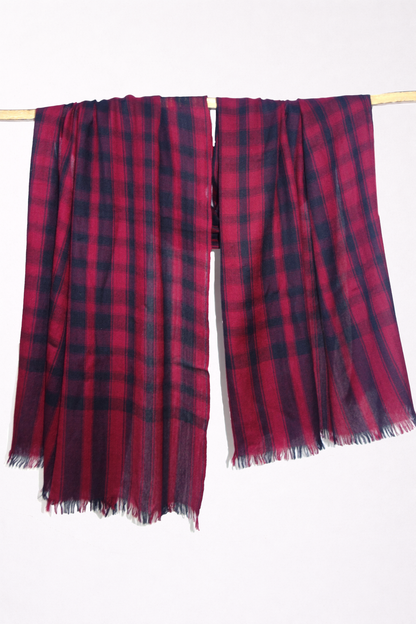 Pompeian Checkered Cashmere Scarf