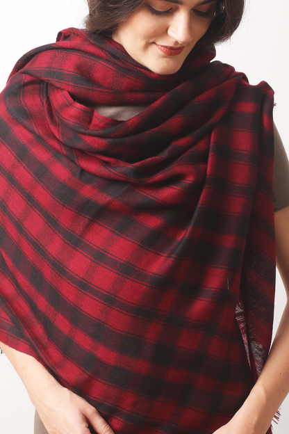 Pompeian Checkered Cashmere Scarf