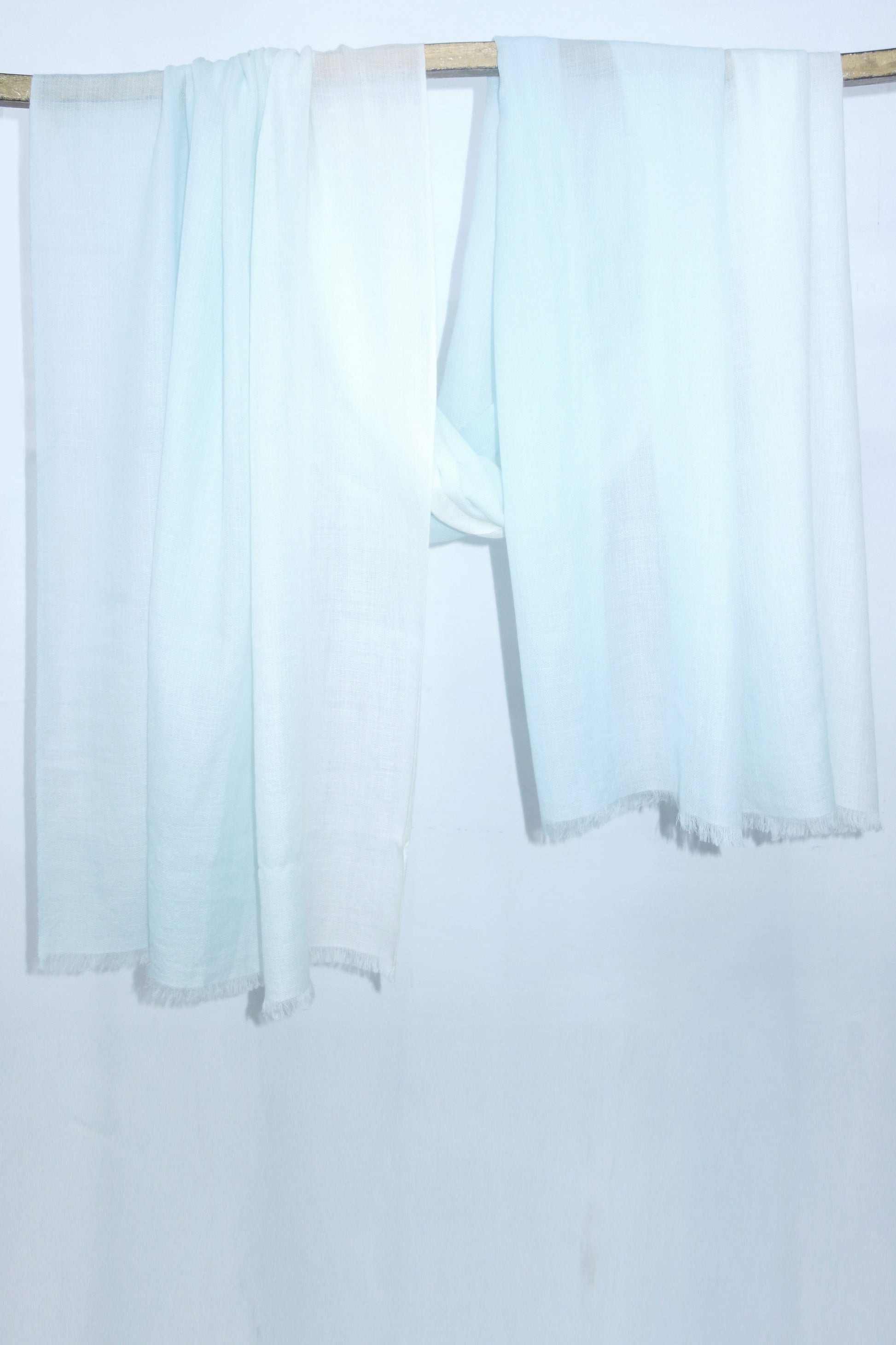 Powder blue Ombre Diamond Cashmere Scarf 3- Pashma Women's