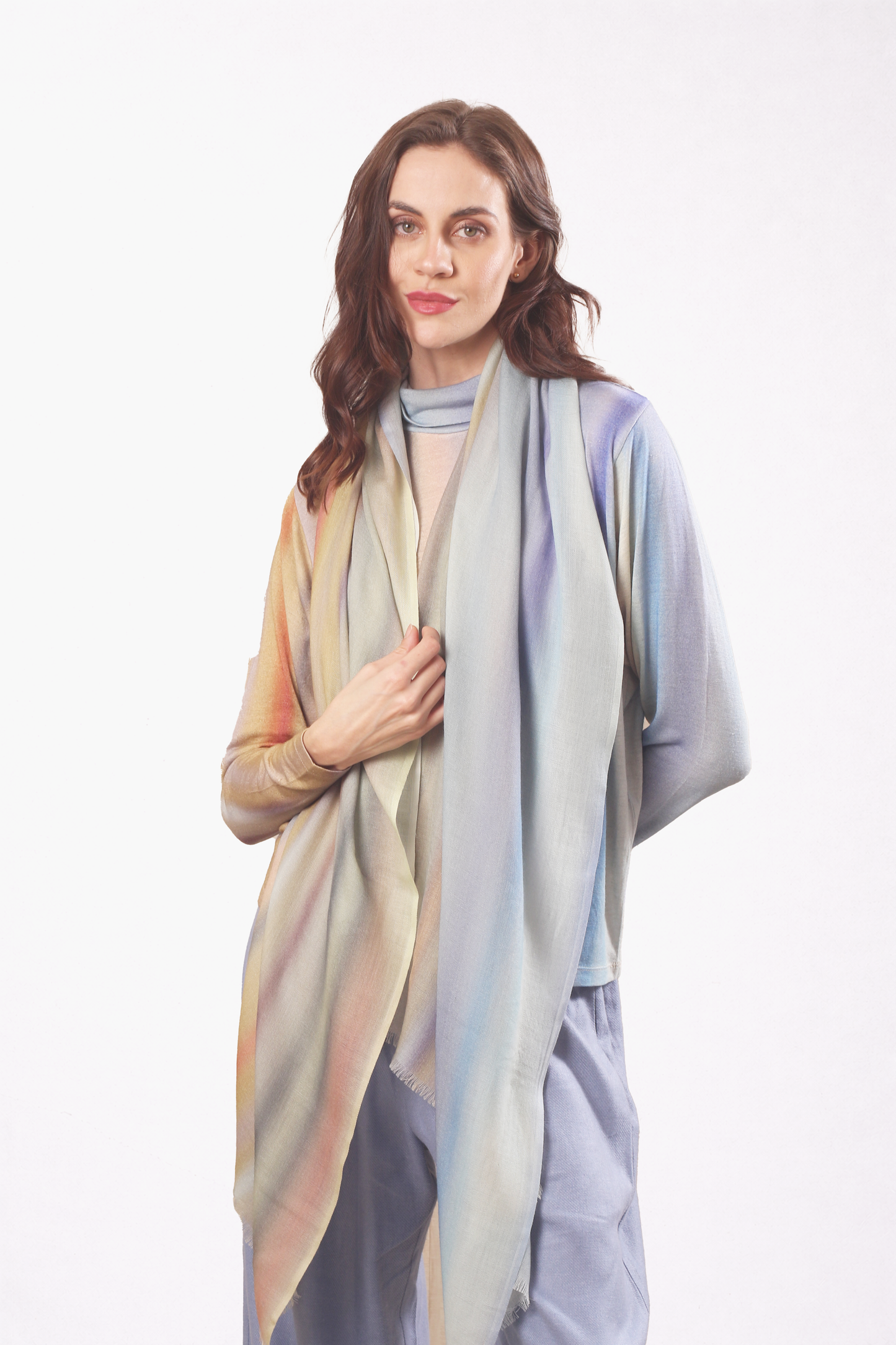 Seascape Silk Cashmere Scarf