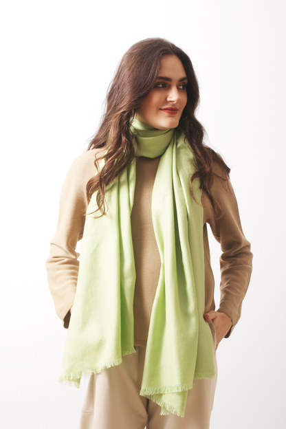 Fresh Leaf Silk Cashmere Twill Scarf