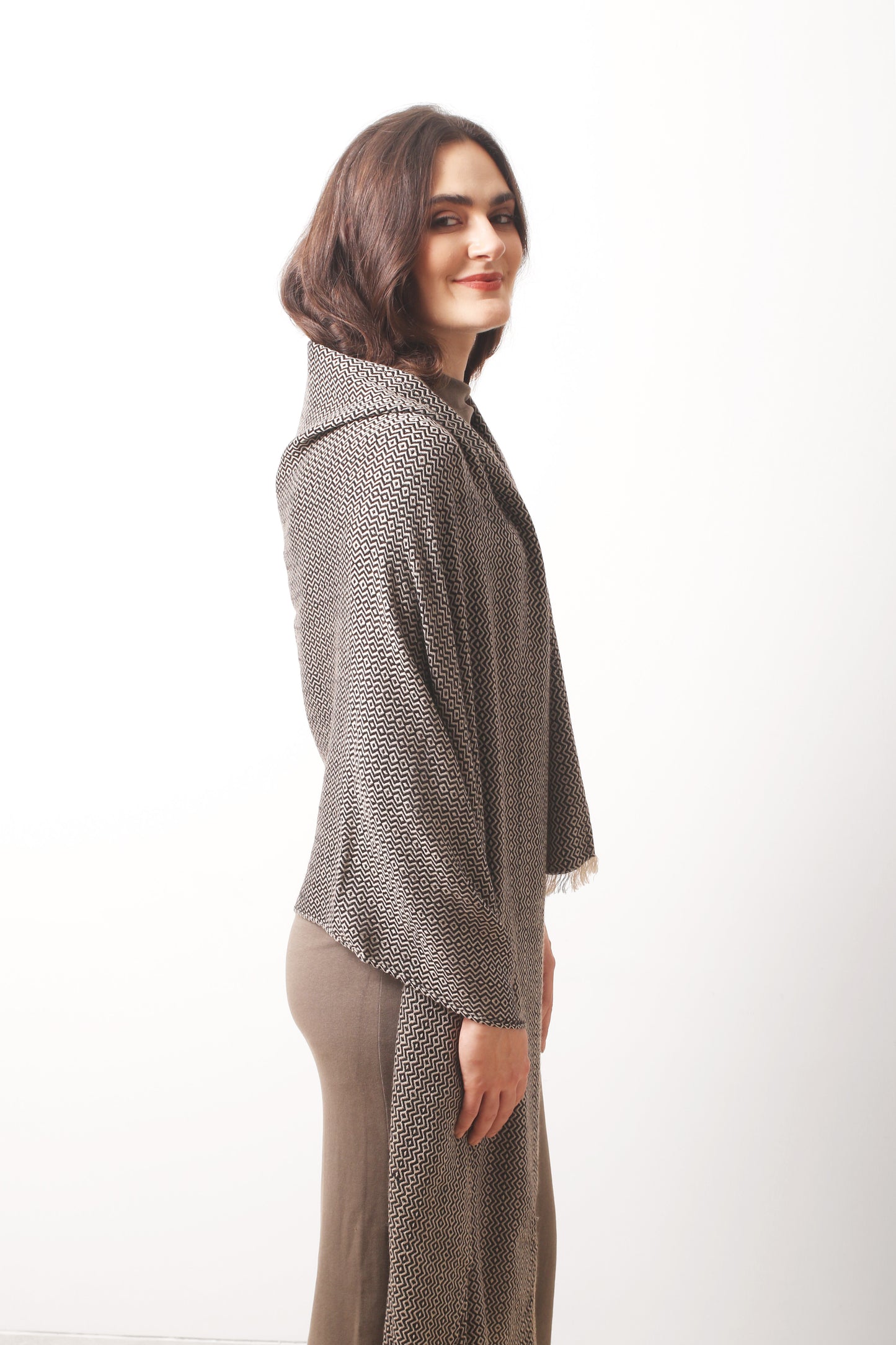 Shadow & Light Bird's Eye Cashmere Scarf