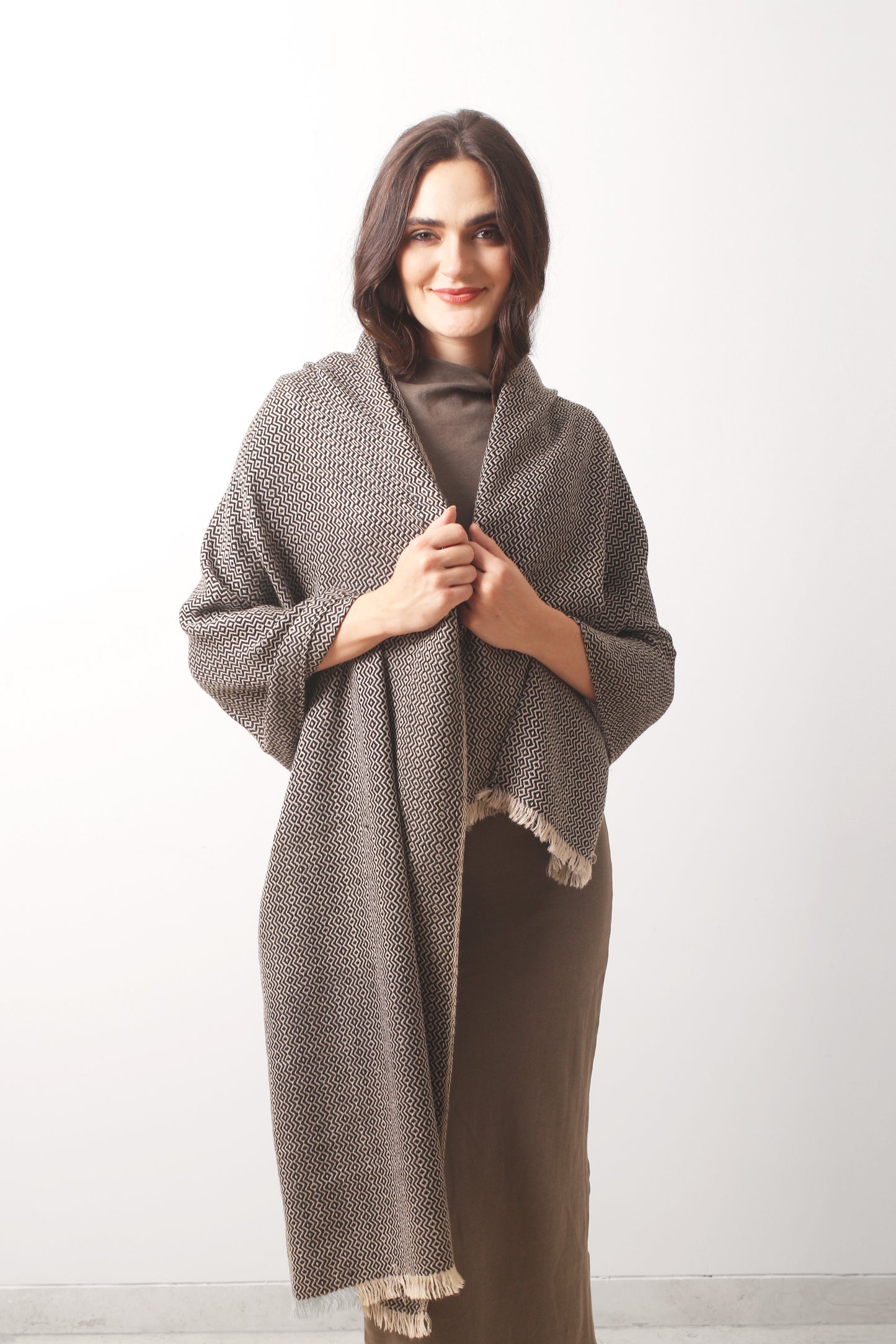 Shadow & Light Bird's Eye Cashmere Scarf