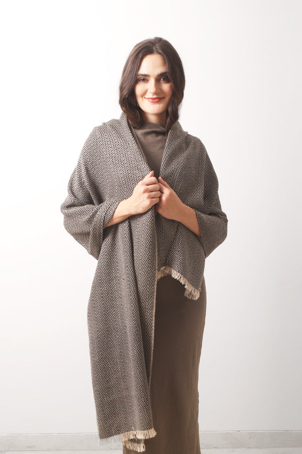 Shadow & Light Bird's Eye Cashmere Scarf