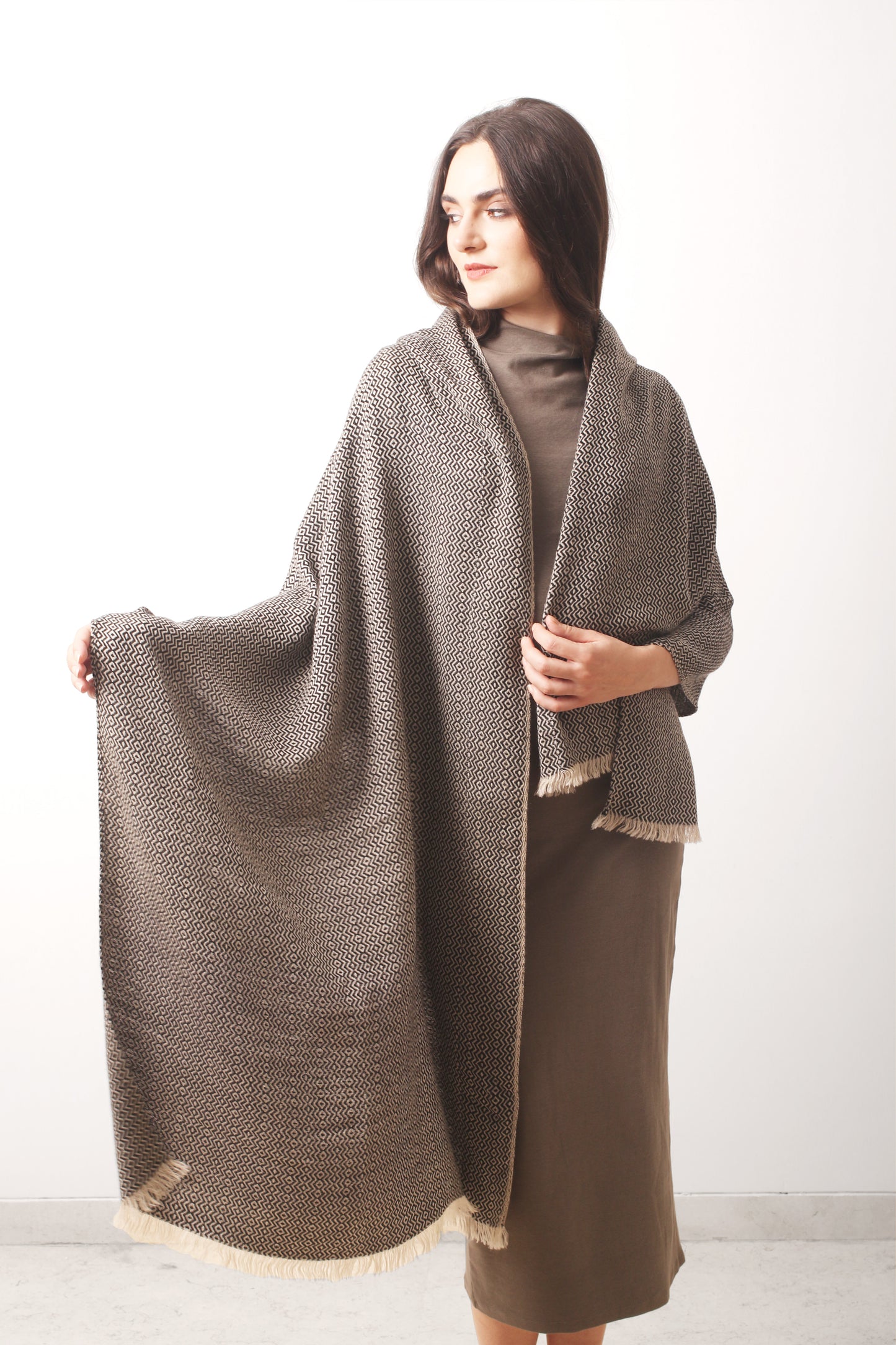 Shadow & Light Bird's Eye Cashmere Scarf