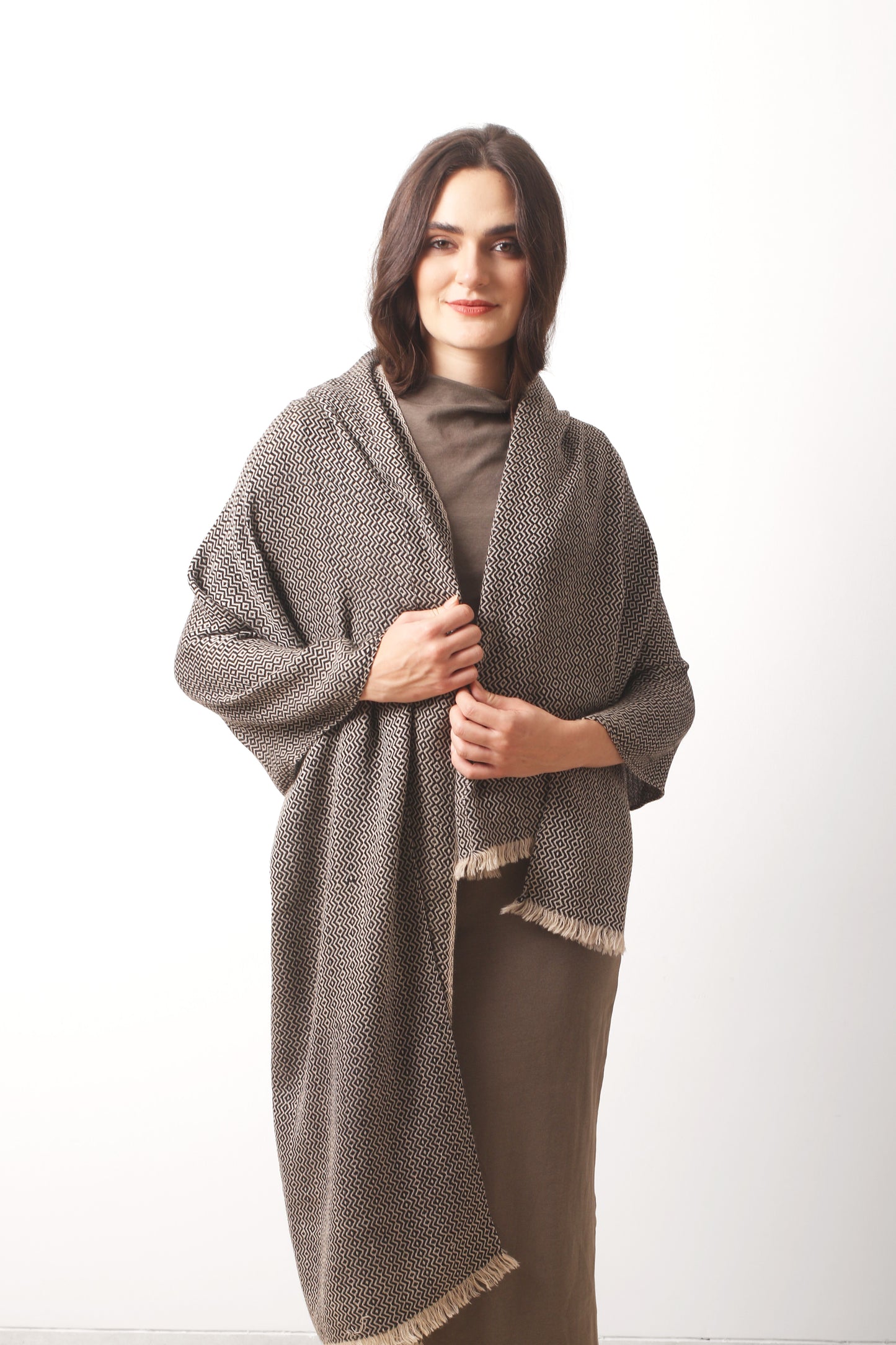 Shadow & Light Bird's Eye Cashmere Scarf