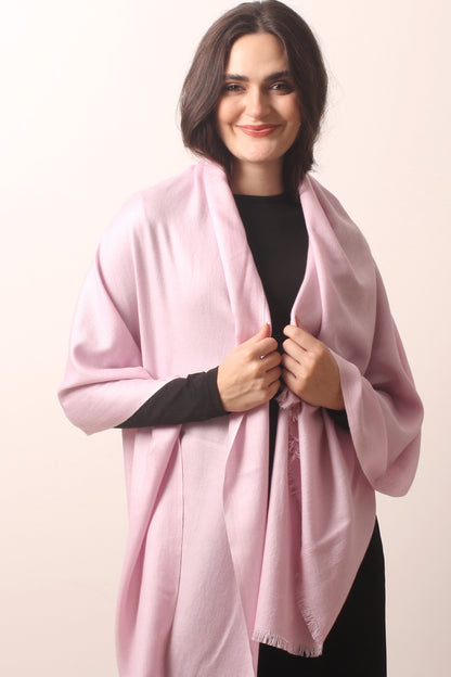 Shallot Pink Silk Cashmere Twill Scarf 2- Pashma Women's
