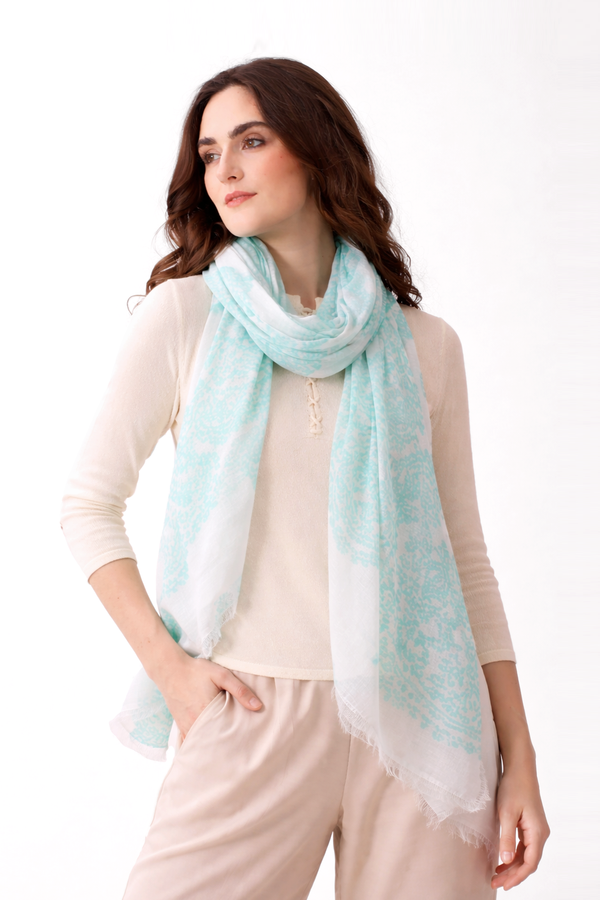 Sky Smoke Paisley Scarf