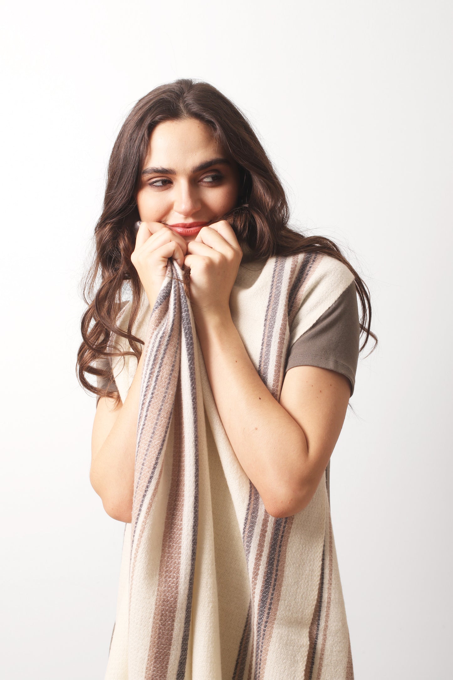 Soft Horizon Striped Cashmere Scarf