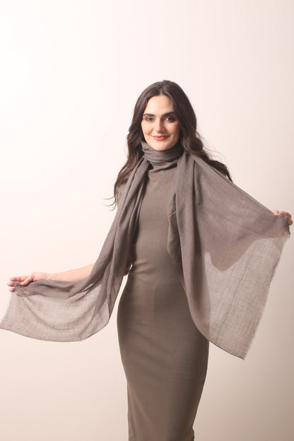 Stormy Grey Cashmere Air Scarf- Pashma Women's