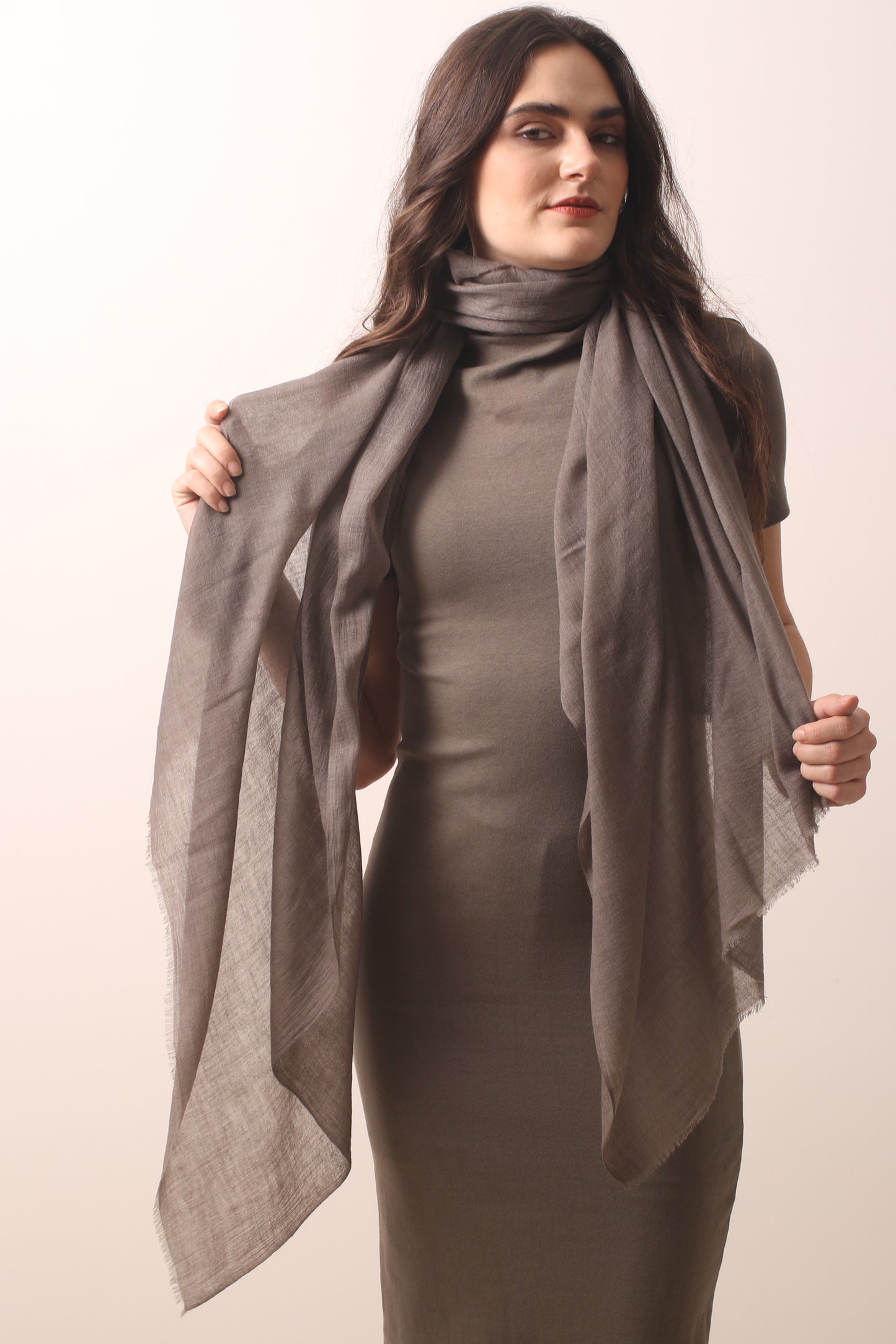 Stormy Grey Cashmere Air Scarf 1- Pashma Women's