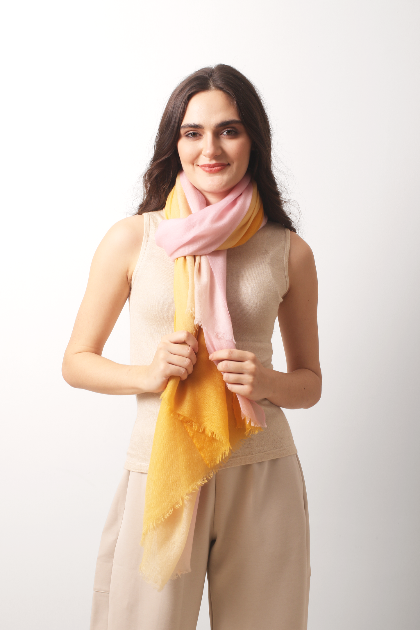 Cherry Wood Ombre Diamond Cashmere Scarf