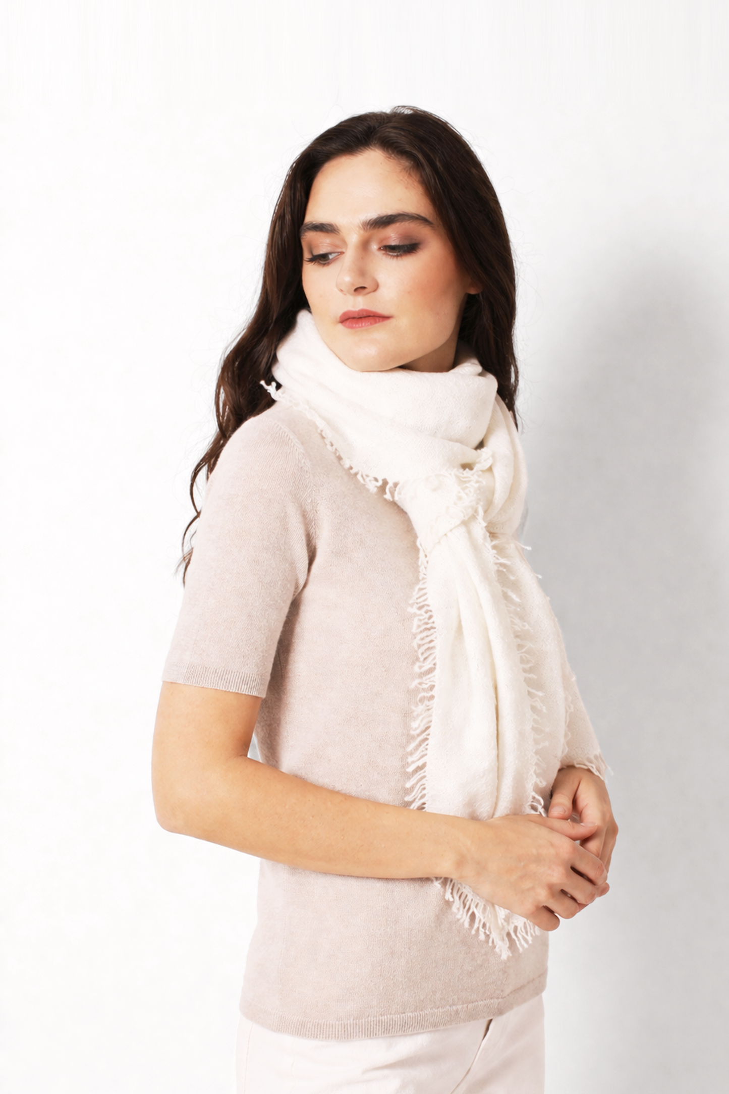 Swan Knitted Cashmere Scarf