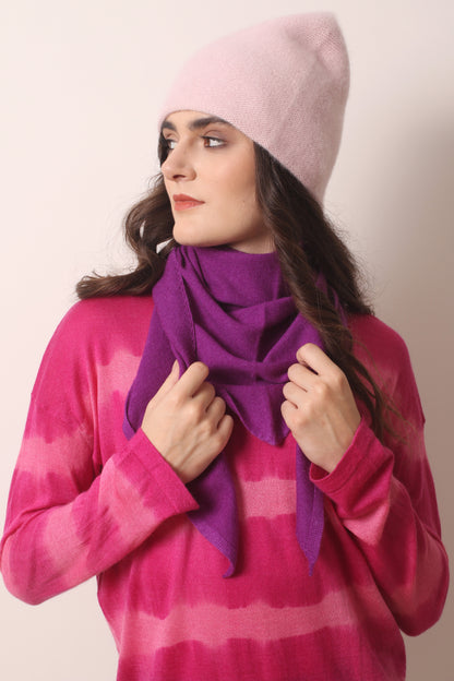 Ultra Violet triangular cashmere scarf 3- Pashma Women's
