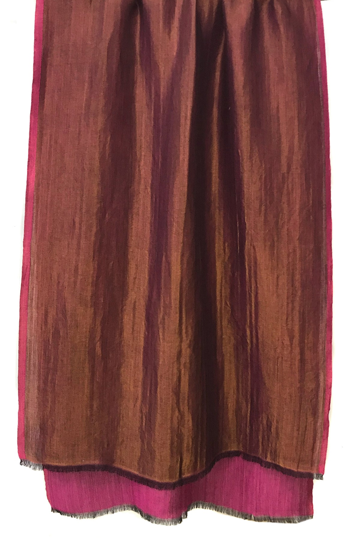 Wool magenta & gold  reversable gleam scarf