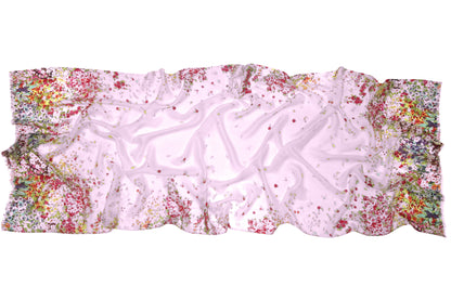 Lavender Wild flowers Silk Cashmere Scarf