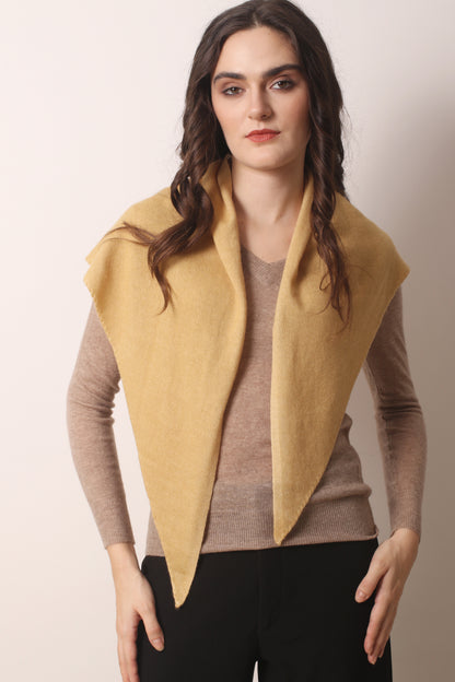 Wildland Beige triangular cashmere scarf