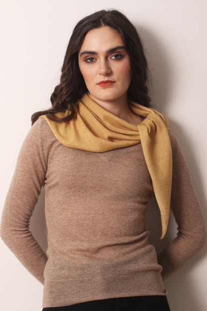 Wildland Beige triangular cashmere scarf