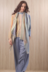 Wool cashmere pastle color play scarf